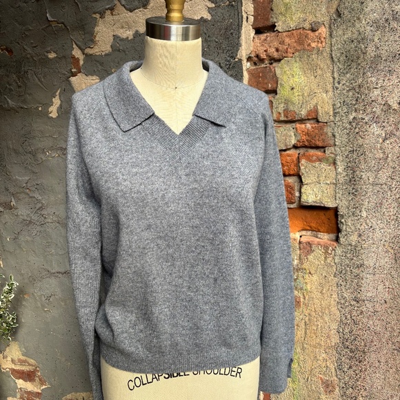 MINNIE ROSE Collared Cashmere Sweater - Picture 2 of 8